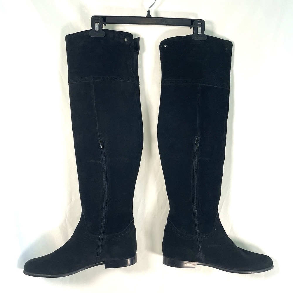 Lien Do Women Over The Knee Boots Thigh High Suede Low Flat Heel Long Tall Boots - Picture 4 of 9